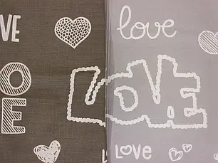 Романтичний сімейний набір бавовняної білизни з Бязі Gold з написами LOVE від виробника Черешенька TM, фото 3