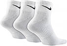 Шкарпетки спортивні Nike Perfomance  Lightweight Quarter Socks 3 пари білі (SX4706-101), фото 3