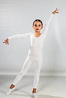 Комбинезон для гимнастики Dance&Sport N021-8 2XL\134-140 Белый хлопок