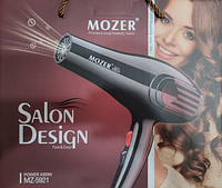 Фен для волос Mozer MZ-5921 профессиональный для сушки и укладки волос,3 режима,4000 Вт,Черный,QWE