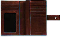 Портмоне Піквадро Blue Square Cognac верт. з відділ. для монет на блискавці з RFID захистом (9,5x15,5x2,5)