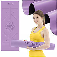 Коврик (мат) спортивный 4FIZJO PU 183 x 68 x 0.4 см для йоги и фитнеса Violet
