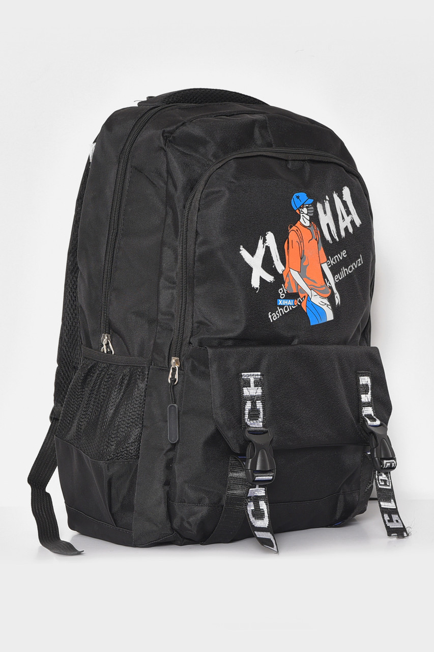 Жіночий рюкзак текстильний чорного кольору 173412P, фото 1