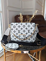 Сумка кросс боді Louis Vuitton 2 в 1 біло-чорна