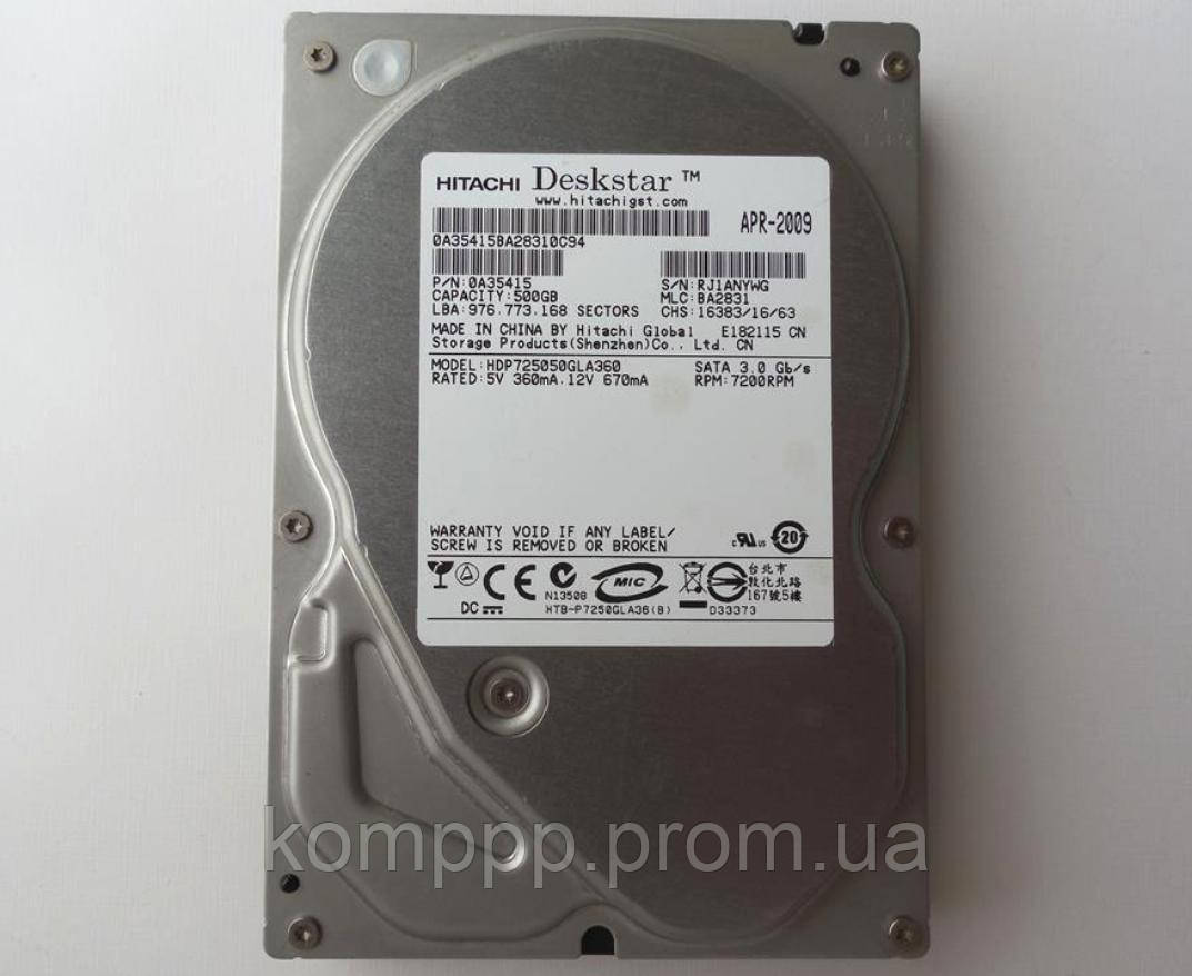Жорсткий диск Hitachi Deskstar 500GB 7200rpm 16MB 3Gb/s 0A35415 HDP725050GLA360 3.5" SATA II