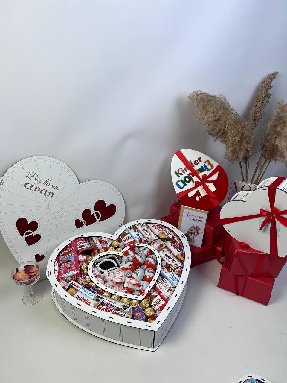 Оригинальные handmade сувениры к 8 марта подарочный бокс Мега Сердце Подарочный Бокс, тематические подарки - фото 8 - id-p2115004939