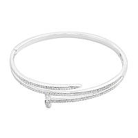 Срібний браслет Високої якості з фіанітами, вага виробу 18,29 г (2153924) 18 розмір