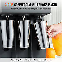 VEVOR Pro Drink Mixer Миксер для напитков 1125 Вт 820 мл Милкшейк-машина с одной головкой, 3 регулируемые