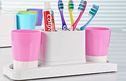 Підставка для зубних щіток і пасти з двома стаканчиками