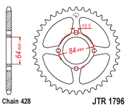 Мотозірка задня  JTR1796.49 Suzuki  RV125 Van Van