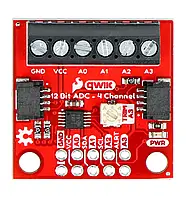 Аналого-цифровой 4-канальный преобразователь SparkFun Qwiic 12 Bit ADC ADS1015 - АЦП 12-Bit 4-Channel