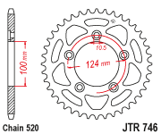 Мотозірка задня JTR706.48 Ducati Scrambler 400/800/1100,Ducati Monster 797 /821/, фото 1