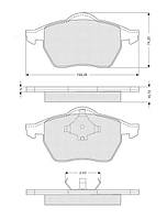 Тормозные колодки дисковые AUDI TT (8N9) / AUDI A3 (8L1) 1988-2010 г.