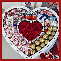 Сувенирные и подарочные наборы Сердце Love 1050, шоколадные подарочные наборы Kinder на женский день 8 марта