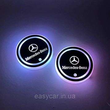 Підсвітка в підсклянник із логотипом MERSEDES-BENZ з датчиком світла на акумуляторі Код/Артикул 189 MERSEDES-BENZ