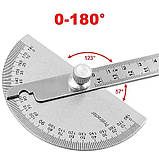 Кутомір Protractor no-5001 з лінійкою транспортир 0-180 градусів, фото 2