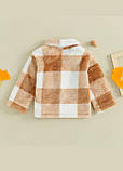 Плюшеве пальто-сорочка для дітей унісекс у клітку у Бежевих тонах р. 120 см (12-24 міс)., фото 3