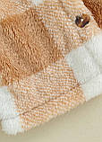 Плюшеве пальто-сорочка для дітей унісекс у клітку у Бежевих тонах р. 120 см (12-24 міс)., фото 4