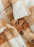 Плюшеве пальто-сорочка для дітей унісекс у клітку у Бежевих тонах р. 120 см (12-24 міс)., фото 6