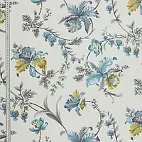 Ткань Декоративная ткань джинна /gianna цветы бирюза, карамель (280см 196г/м² пог.м) 140382