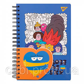 Блокнот YES 2в1 В5+В7 80л.+20л. подв. спираль "Stand with Ukraine", клетка