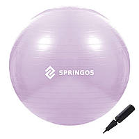 М'яч для фітнесу (фітбол) Springos 65 см Anti-Burst FB0011 Violet