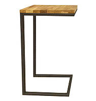 Стол придиванный лофт "Морис" для дома. Столик приставной к дивану из металла и дерева