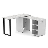 Стол-трансформер Hobana Loft белый и бетон. Столы смарт раскладные. Компьютерный письменный для дома и офиса