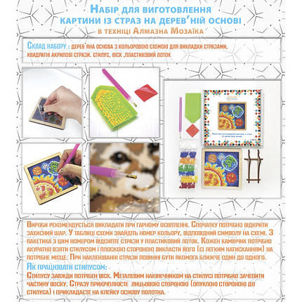 DMW-005 Набір діамантового живопису на дерев'яній основі Велика ведмедиця, фото 3