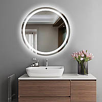 Круглое зеркало с Led подсветкой 750 мм настенное эффект парящего зеркала для ванной спальни