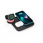 Зарядка Qi 4in1 wireless charger RGB X499 |Phone/Watch/Earphones, 15W Max| чорна Без бренду, фото 3