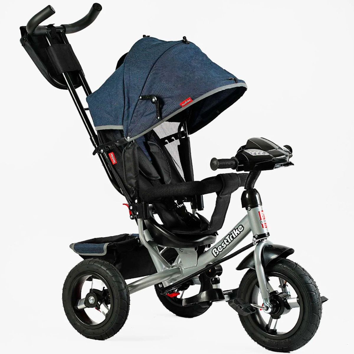 Триколісний велосипед-коляска Best Trike 3390 — 35-810 батьківська ручка зі звуками та музикою синій