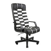 Кресло для руководителя Атлант пластик комбинированное. Офисное с колесиками на роликах для персонала