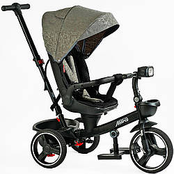 Триколісний велосипед-коляска Best Trike 9155 — 318-82 з поворотним сидінням батьківська ручка сірий