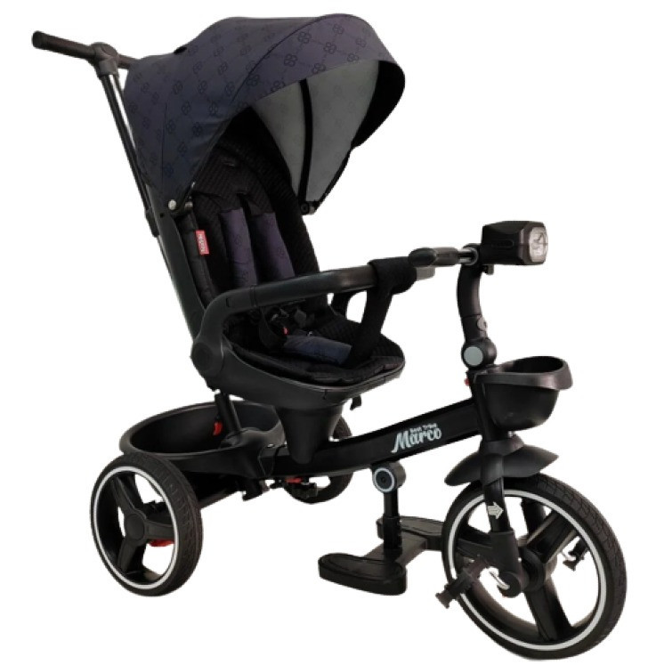 Триколісний велосипед-коляска Best Trike 9155 — 331-09 з поворотним сидінням батьківська ручка фіолетовий, фото 1