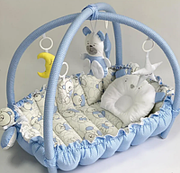 Дитячий ігровий килимок - Кокон гніздечко для новонародженого 2 в 1 "Ведмедик" SKL