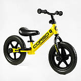 Дитячий біговел велобіг на сталевій рамі 12 дюймів CORSO SPRINT JR-82566 EVA колеса Жовтий, фото 2