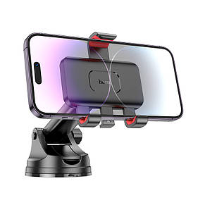 Холдер Hoco H22 Dragon automatic clamping car holder (center console) Red and Black, фото 4