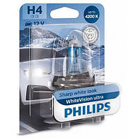 Галогенная лампа H4 60/55W 12V White Vision Ultra +60% PHILIPS ( ) 12342WVUB1-PHILIPS