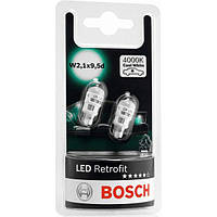 LED лампа для авто Retrofit W2.1x9.5d 1W 4000К (комплект) Bosch ( ) 1987301506-Bosch