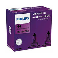 Галогенные лампы H4 60/55W 12V Vision Plus +60% комплект PHILIPS ( ) 12342-VP-C2-PHILIPS