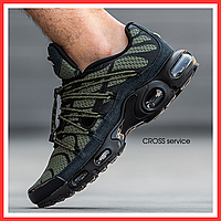 Кроссовки мужские Nike Air Max TN Plus Khaki Black / Найк аир макс ТН+ плюс хаки черные