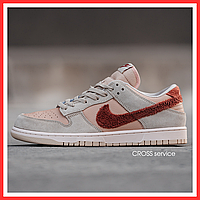 Кроссовки мужские и женские NIke SB Dunk Low Terry Swoosh / кеды Найк СБ Данк бежевые