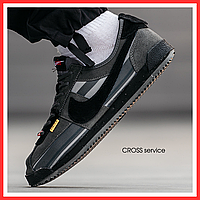 Кросівки чоловічі Nike Cortez black замша / Найк Кортез чорні замшеві / найки кортези