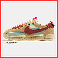 Кросівки жіночі Nike Cortez beige pink / Найк кортез бежеві рожеві замшеві