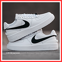 Кроссовки женские и мужские Nike Air Force 1 Low x AMBUSH White Black / кеды Найк аир Форс 1 белые низкие