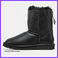 Сапоги зимние женские и мужские UGG Classic High Zip Black с мехом / УГГи класик с молнией черные на меху 36