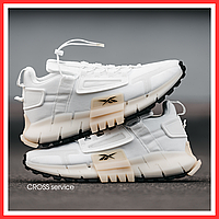 Кроссовки мужские Reebok Zig Kinetica Edge white / Рибок Зиг Кинетика едж белые