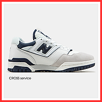 Кроссовки женские и мужские New Balance 550 white blue / Нью Баланс 550 белые синие