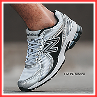 Кроссовки мужские и женские New Balance 860 v2 silver / Нью Баланс 860 серые сильвер